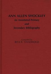 Cover of: Ann Allen Shockley: an annotated primary and secondary bibliography