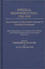Cover of: Imperial Reconstruction 1763-1840 | Frederick Madden