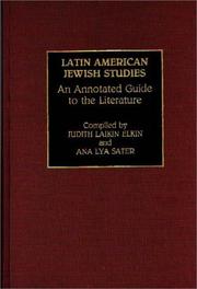 Cover of: Latin American Jewish studies by Judith Laikin Elkin