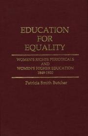 Cover of: Education for equality by Patricia Smith Butcher