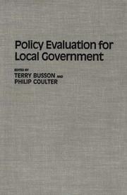 Cover of: Policy Evaluation for Local Government: (Contributions in Political Science)