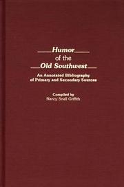 Cover of: Humor of the old Southwest: an annotated bibliography of primary and secondary sources