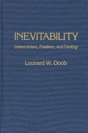Cover of: Inevitability by Leonard William Doob