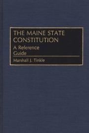Cover of: Maine state constitution | Marshall J. Tinkle