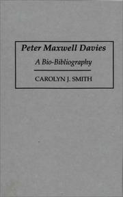 Cover of: Peter Maxwell Davies by Carolyn J. Smith