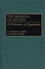 Cover of: The meaning of history