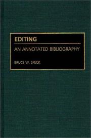Cover of: Editing | Bruce W. Speck