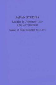 Cover of: A Survey of Some Japanese Tax Laws | J. E. de Becker