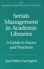 Cover of: Serials management in academic libraries by Jean Walter Farrington