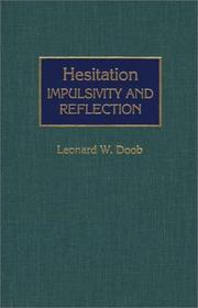 Cover of: Hesitation: impulsivity and reflection