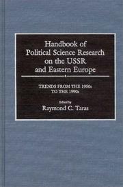 Cover of: Handbook of political science research on the USSR and Eastern Europe: trends from the 1950s to the 1990s