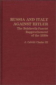 Cover of: Russia and Italy against Hitler | Joseph Calvitt Clarke