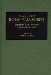 Cover of: A guide to Indian manuscripts: materials from Europe and North America