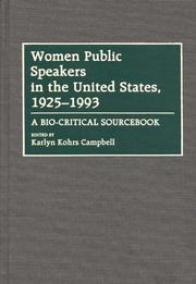 Cover of: Women Public Speakers in the United States, 1925-1993: A Bio-Critical Sourcebook