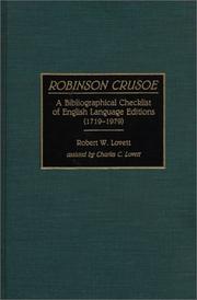 Cover of: Robinson Crusoe: a bibliographical checklist of English language editions (1719-1979)