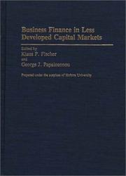 Cover of: Business finance in less developed capital markets