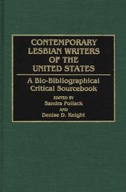 Cover of: Contemporary lesbian writers of the United States by edited by Sandra Pollack and Denise D. Knight.