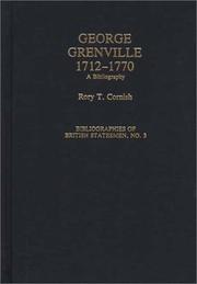 Cover of: George Grenville, 1712-1770: a bibliography