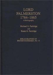 Cover of: Lord Palmerston, 1784-1865: a bibliography