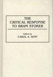 Cover of: The Critical Response to Bram Stoker: (Critical Responses in Arts and Letters)