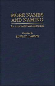 Cover of: More names and naming: an annotated bibliography