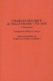 Cover of: Charles-Maurice de Talleyrand, 1754-1838 by Philip G. Dwyer