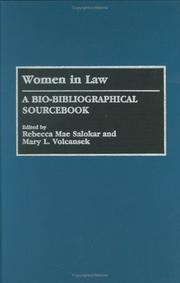 Cover of: Women in law by edited by Rebecca Mae Salokar and Mary L. Volcansek.