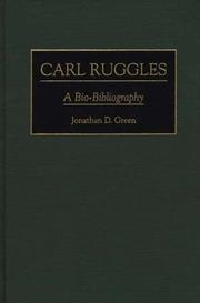 Cover of: Carl Ruggles by Jonathan D. Green