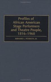 Cover of: Profiles of African American stage performers and theatre people, 1816-1960