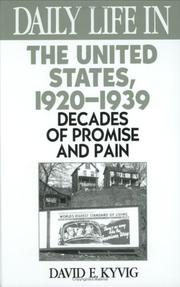 Cover of: Daily Life in the United States, 1920-1939 by David E. Kyvig