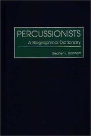 Cover of: Percussionists by Stephen L. Barnhart