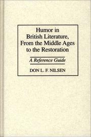 Cover of: Humor in British literature, from the Middle Ages to the Restoration by Don Lee Fred Nilsen