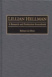 Cover of: Lillian Hellman: a research and production sourcebook