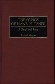 Cover of: The songs of Hans Pfitzner: a guide and study