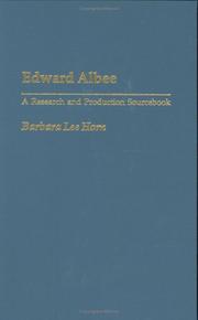 Cover of: Edward Albee: a research and production sourcebook