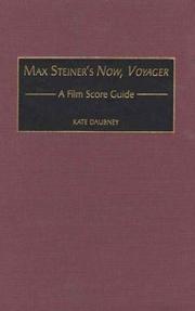 Cover of: Max Steiner's Now, Voyager: A Film Score Guide (Film Score Guides)