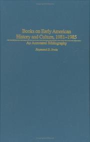 Cover of: Books on early American history and culture, 1981-1985 by Raymond Irwin