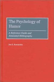 Cover of: The Psychology of Humor: A Reference Guide and Annotated Bibliography