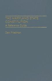 Cover of: The Maryland State Constitution: A Reference Guide (Reference Guides to the State Constitutions of the United States)