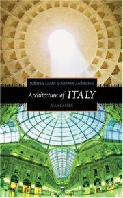 Cover of: Architecture of Italy (Reference Guides to National Architecture) by Jean Castex