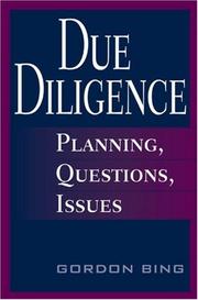 Cover of: Due Diligence: Planning, Questions, Issues