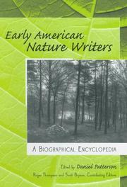 Cover of: Early American Nature Writers by Daniel Patterson