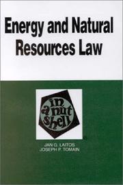 Cover of: Energy and natural resources law in a nutshell