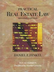 Cover of: Practical real estate law by Daniel F. Hinkel