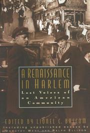 Cover of: A Renaissance in Harlem: Lost Voices of an American Community