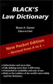Cover of: Blacks Law Dictionary by 