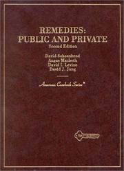 Cover of: Remedies: Public and Private (American Casebook Series)
