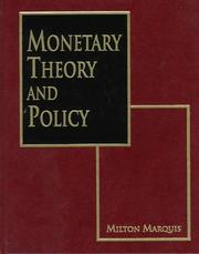 Cover of: Monetary theory and policy