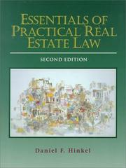 Cover of: Essentials of Real Estate Law