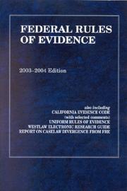 Cover of: Federal Rules of Evidence, 2003-2004 (Statutes) | 